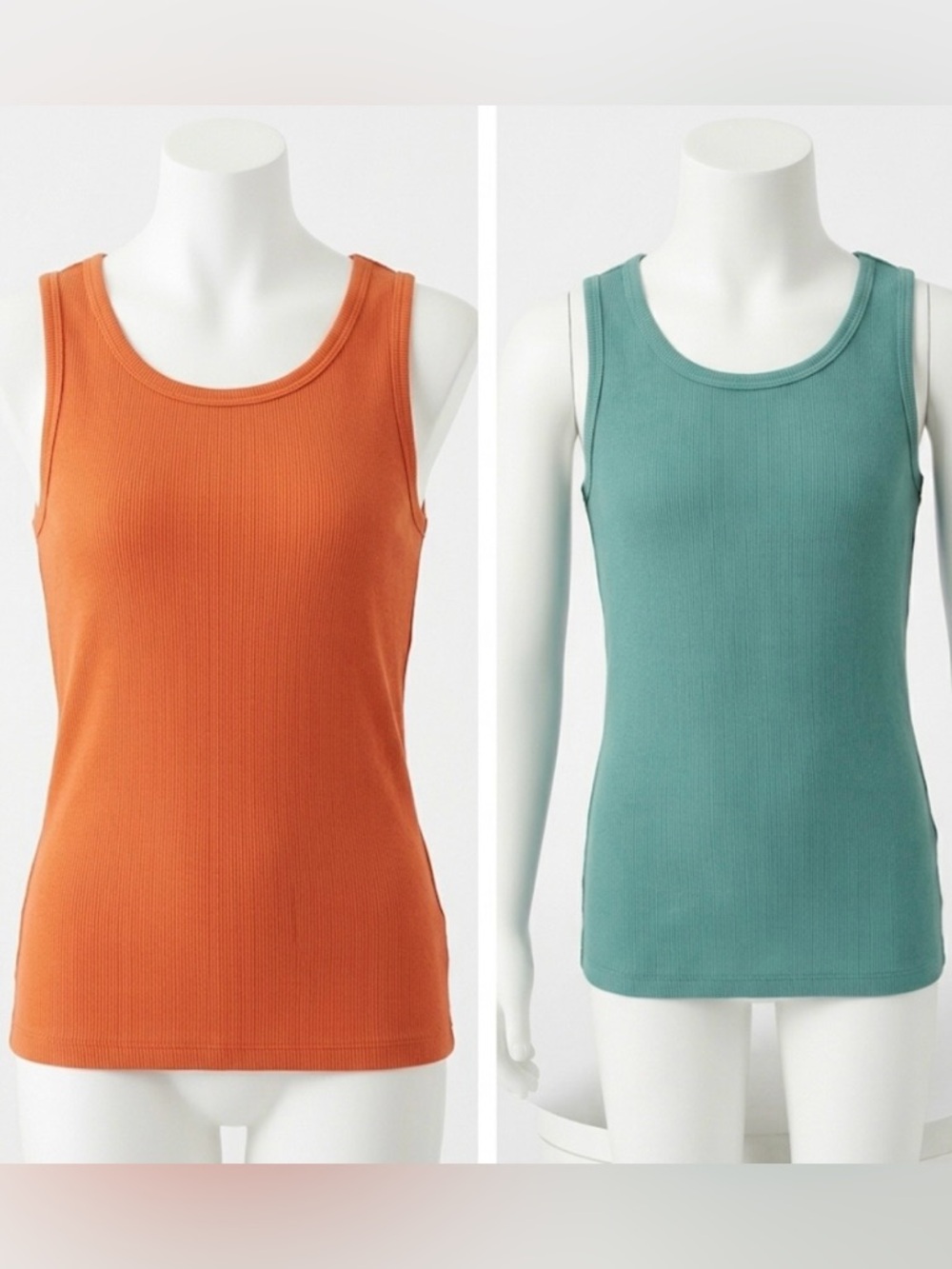 wonder nation 2 Ribbed Tank Top Coral & Green